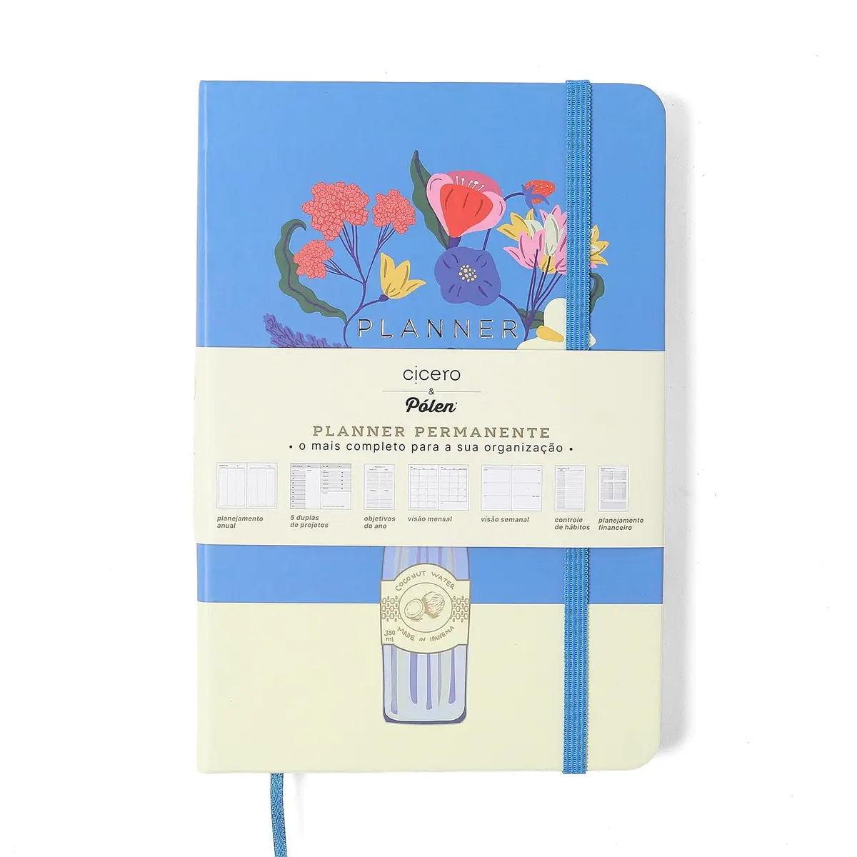 PLANNER PERMANENTE CADERNETA CICEROS DOCE FLORADA 14X21 GARRAFA - 1