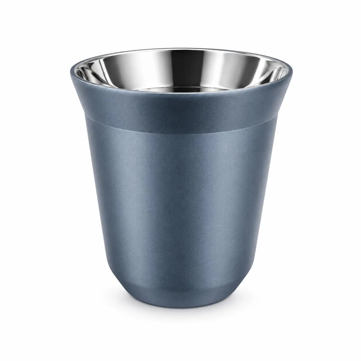 Xícara Café Pixie Espresso, Copo Pixie Térmico de Café 80ml – Xícara Compacta com Camada Dupla de Aço Inox, Não Esquenta as Mãos, Ideal para Cafeteiras, Diversas Cores (azul escuro, 1 Unidade)