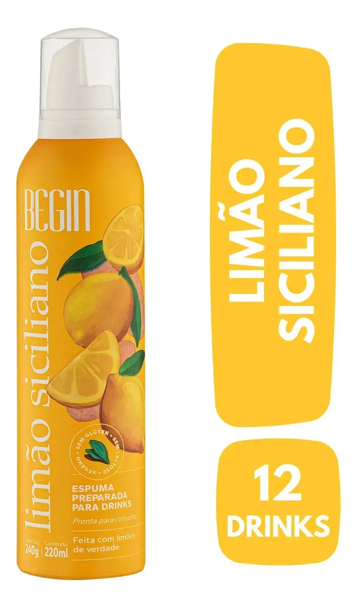 Espuma Pronta Para Drink Em Spray - Sabor: Limão Siciliano