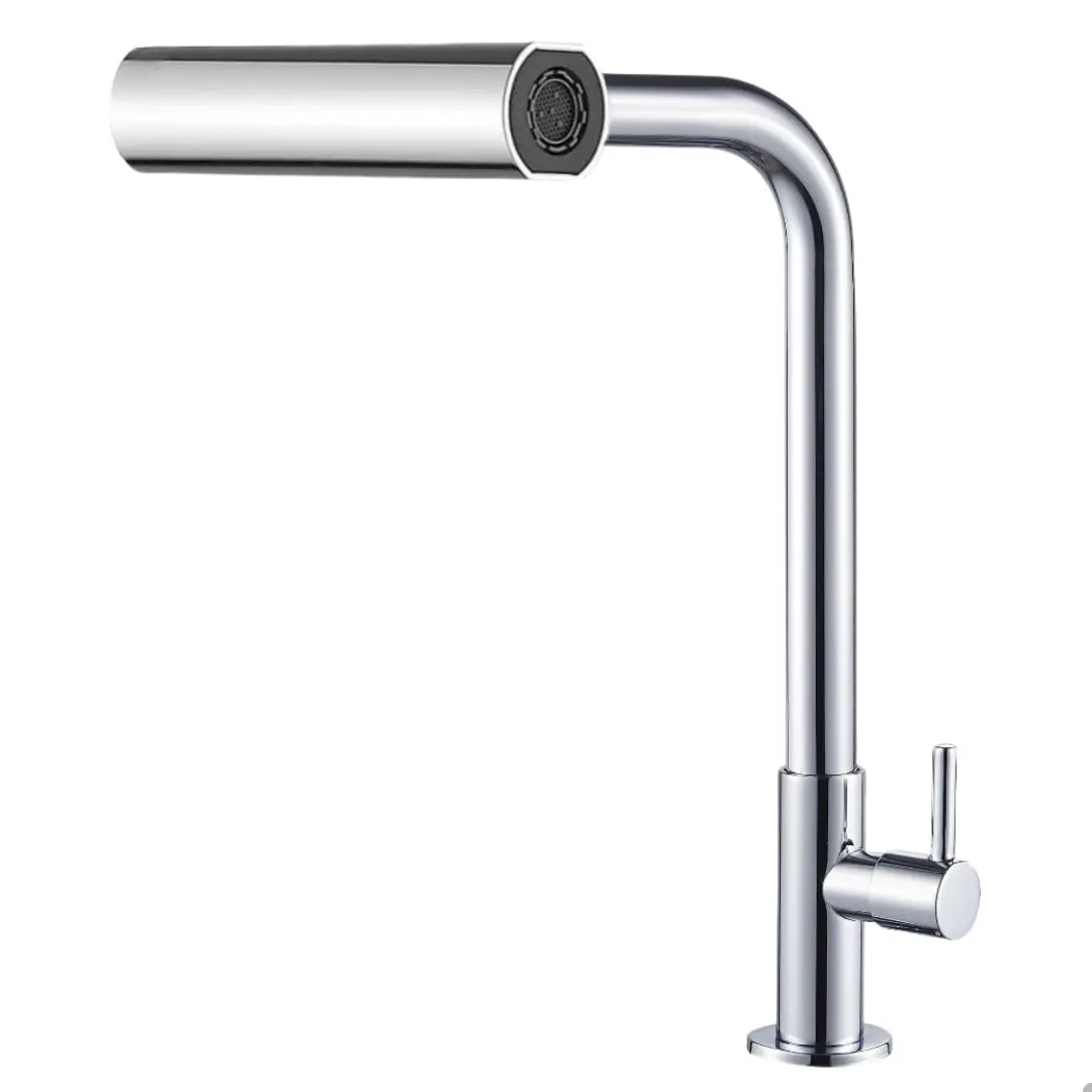 Torneira Pia Inox Gourmet Bancada 4 Jatos Cascata SOFTINOX Torneira Cozinha (Cromada)