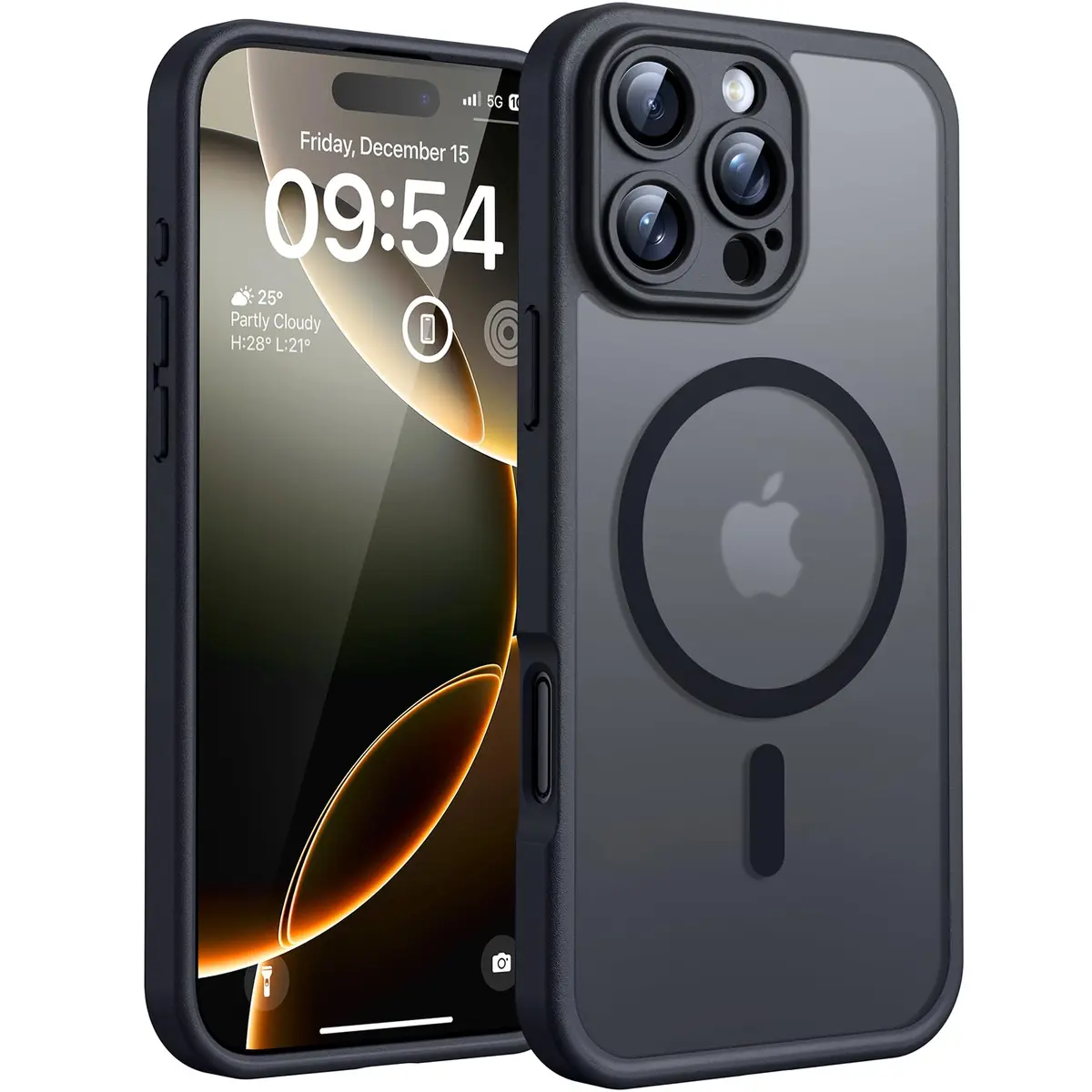 TOCOL Capa Capinha para iPhone 16 Pro Case 6.3 Pol, Preto | Compatível com MagSafe, Tampa da Câmera, Proteção Total e Militar, Antichoque, Anti-impressões, Fosco Translúcido