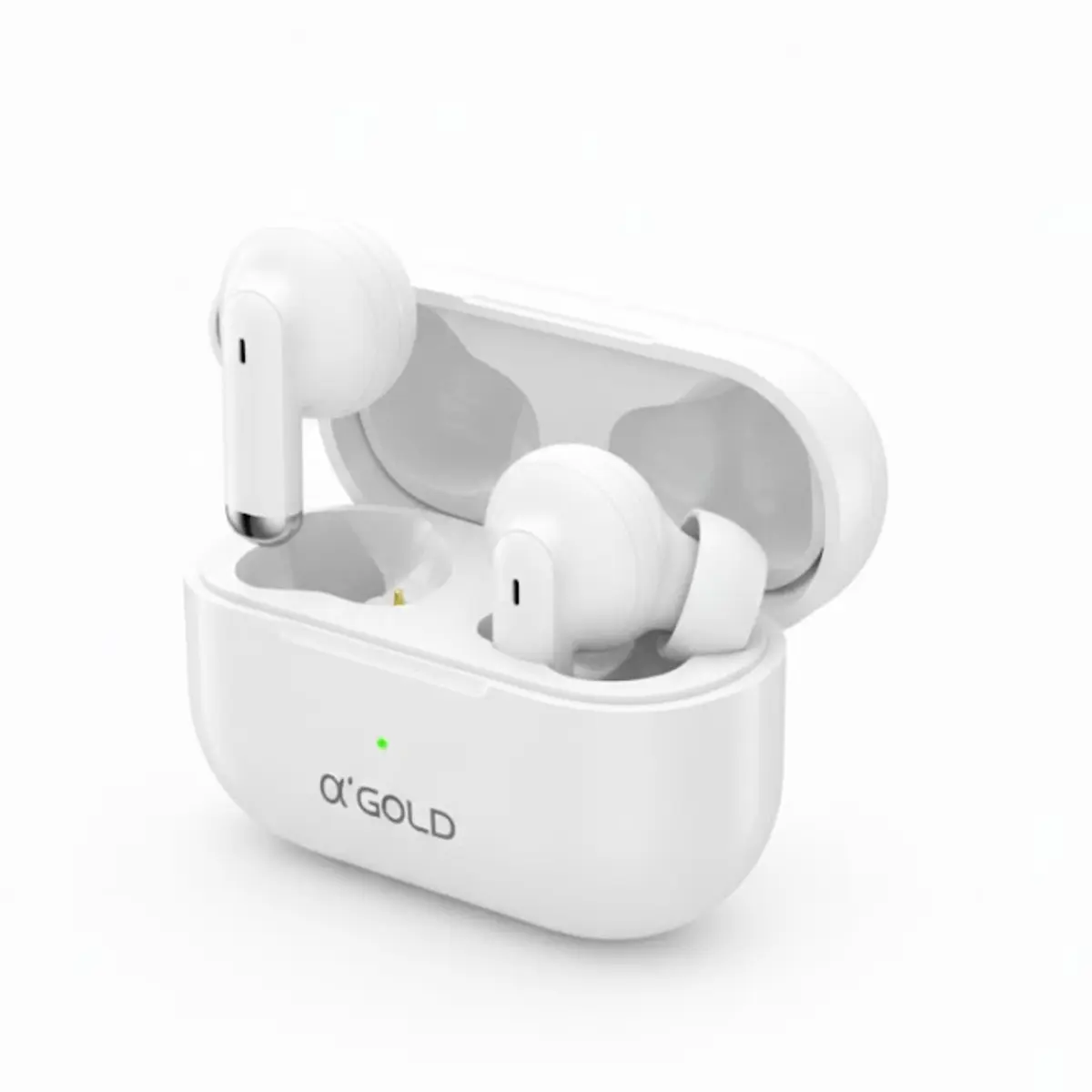 Fone de Ouvido Bluetooth 5.4 Mini Portátil IPX4 – Earbuds Sem Fio com Case 250mAh, Touch Control e USB Tipo C para Android e iPhone (Branco)