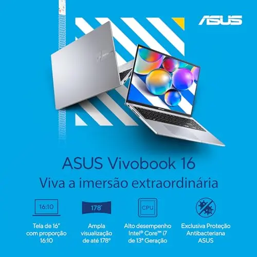 Notebook ASUS Vivobook 16 Intel Core i7, 16 GB, 512 GB SSD, W 11 Home, 16'' FHD, Cool Silver - X1605VA-MB763W thumbnail 3