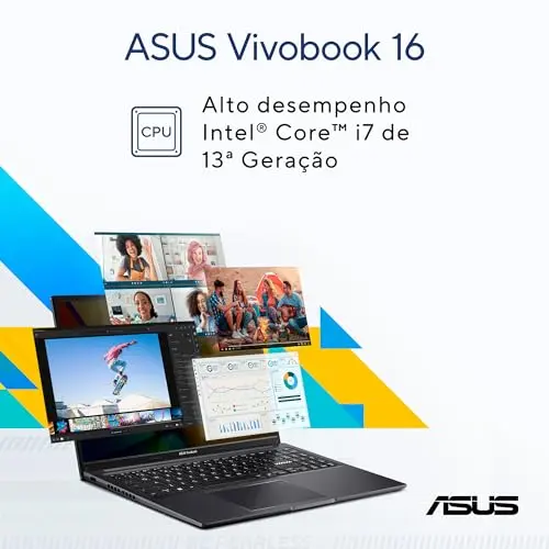 Notebook ASUS Vivobook 16 Intel Core i7, 16 GB, 512 GB SSD, W 11 Home, 16'' FHD, Cool Silver - X1605VA-MB763W thumbnail 6