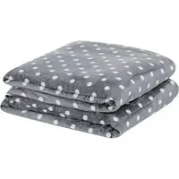 Manta Queen Petit Poa Flannel Microfibra 1 Peça - Cinza - Casa Modelo Enxovais