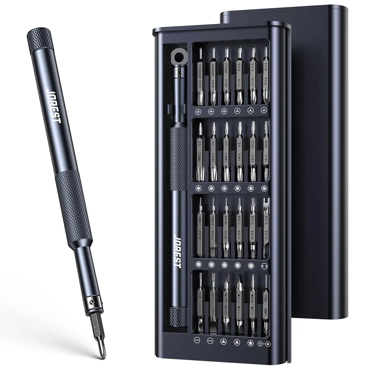 JOREST Conjunto de chaves de fenda de precisão pequenas 52 em 1 com Torx T5, T6, Y00, kit de ferramentas de reparo mini para Macbook, computador, laptop, iPhone, PS4, PS5, Xbox, interruptor, óculos,