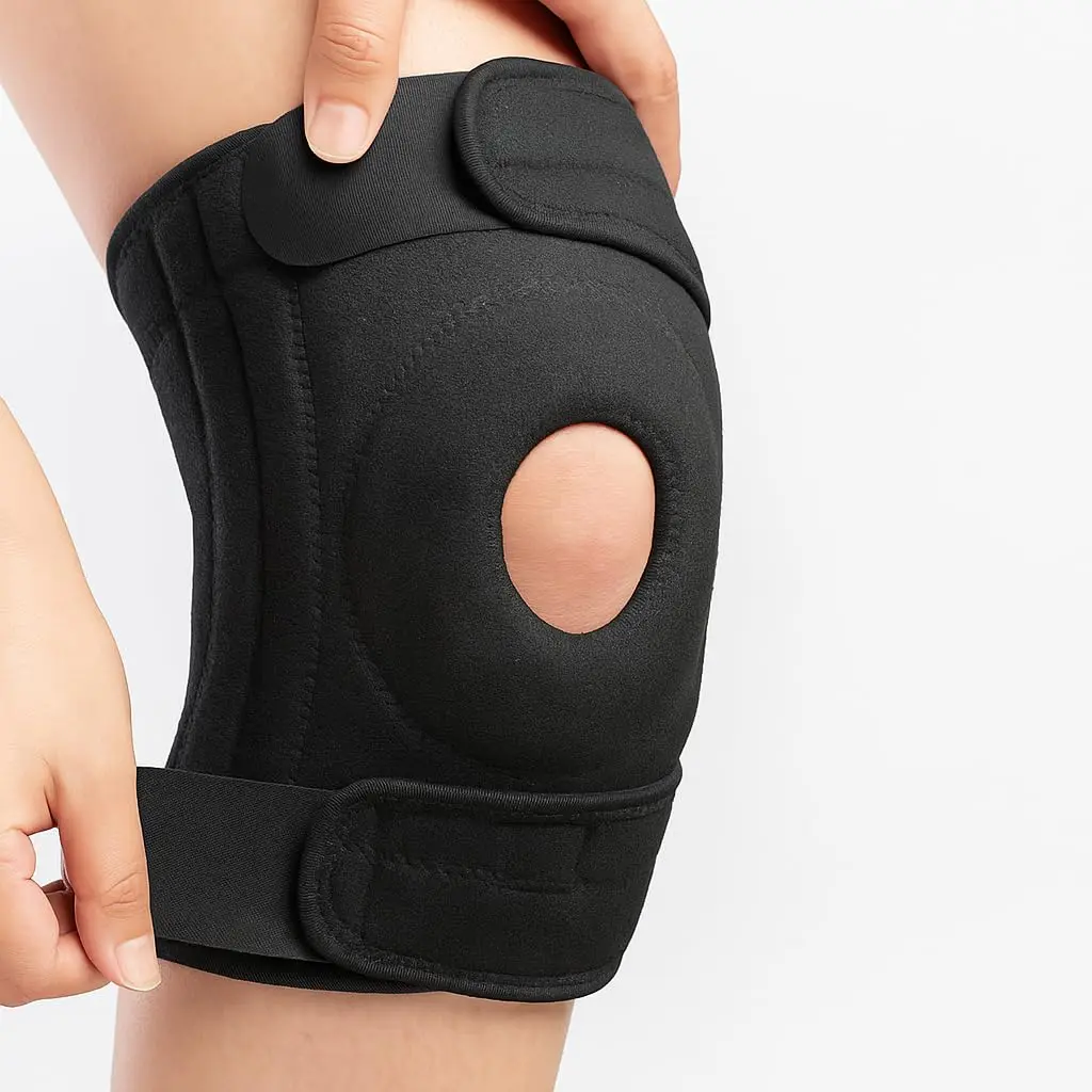 Joelheira Ortopédica de Compressão com Suporte Patelar Ajustável | Alívio da Dor e Estabilidade, Tecido Respirável, Ideal para Esportes, Ideal para Reabilitação.