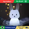 [R$11,75 Moedas/BR] Luminária Coelho Fofo, Abajur Silicone, Led , Touch Recarregável - 1