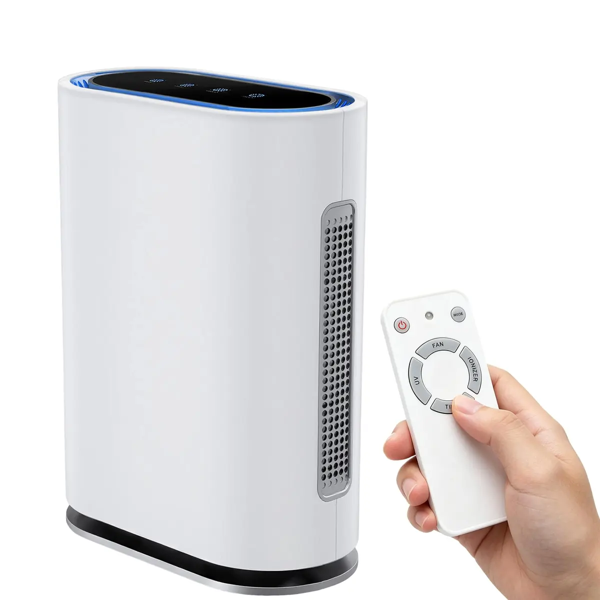 Purificador de Ar com Filtro HEPA 5 Camadas, Controle Remoto, Silencioso, UV e Íons Negativos para Quarto e Sala