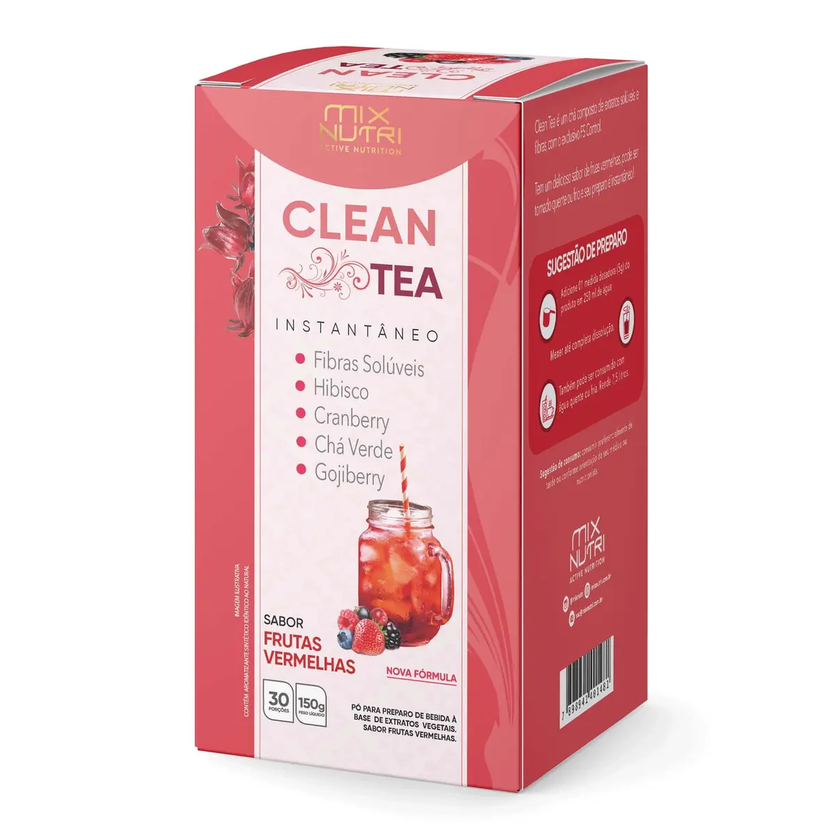 Clean Tea Sabor Frutas Vermelhas 150G.