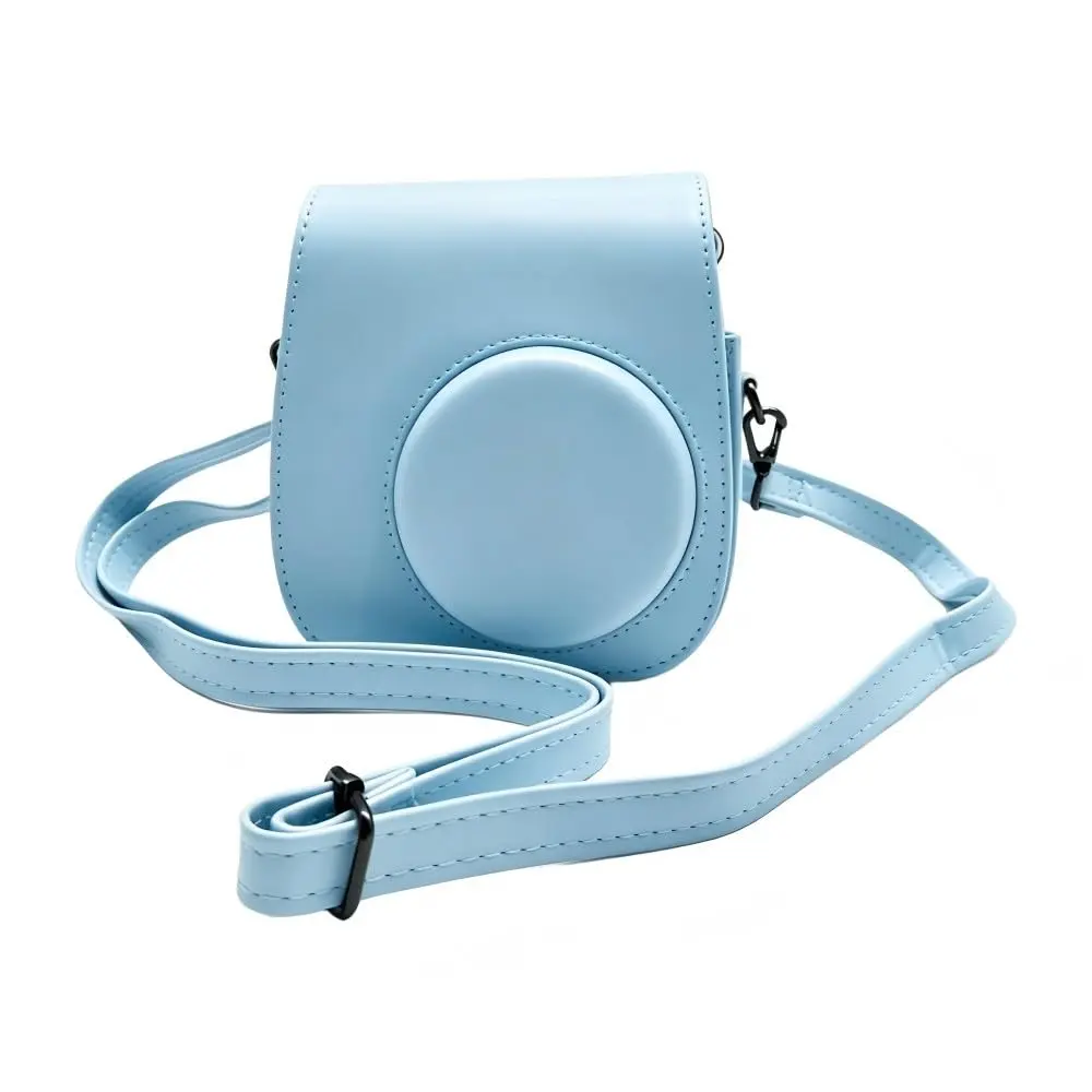 YARUIKE Capa de Couro PU para Câmera Instantânea Modelo Mini 13, Case Protetor Impermeável com Alça Transversal Ajustável, Bolsa Protetora para Câmera de Filme Instantâneo(Azul)