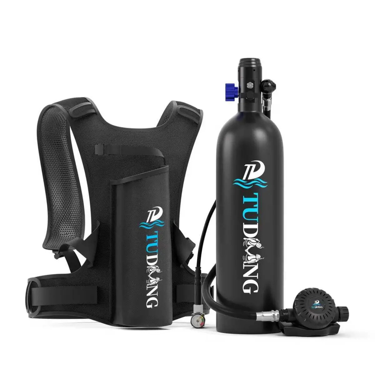 TUDIVING-2L tanque de mergulho subaquático com 25-30 minutos de respiração, cilindro de mergulho portátil, conjunto de mergulho para mergulho