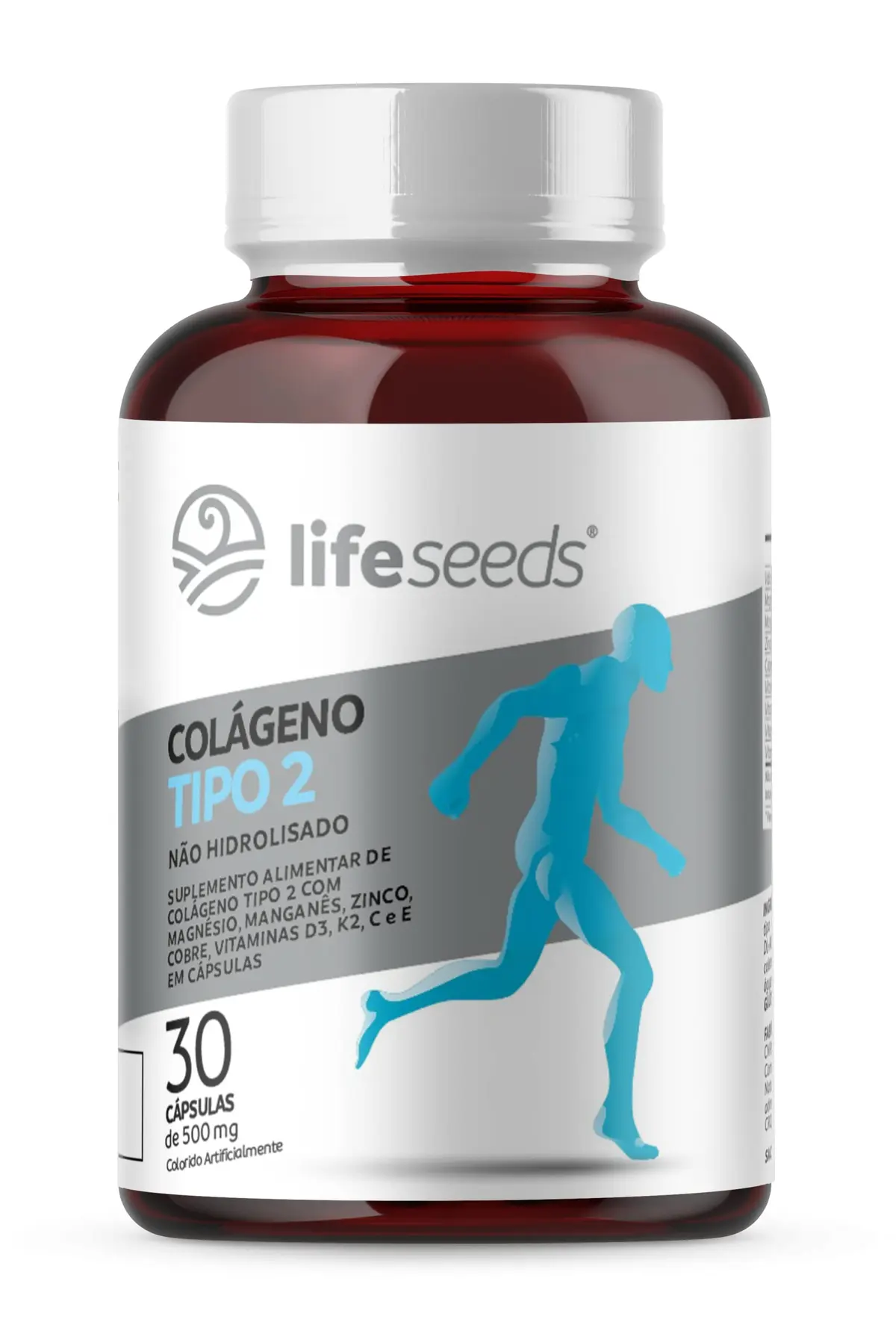 Colágeno Tipo 2 Não Hidrolisado + Magnésio, Manganês, Zinco, Cobre e Vitaminas C, D3, E e K2
