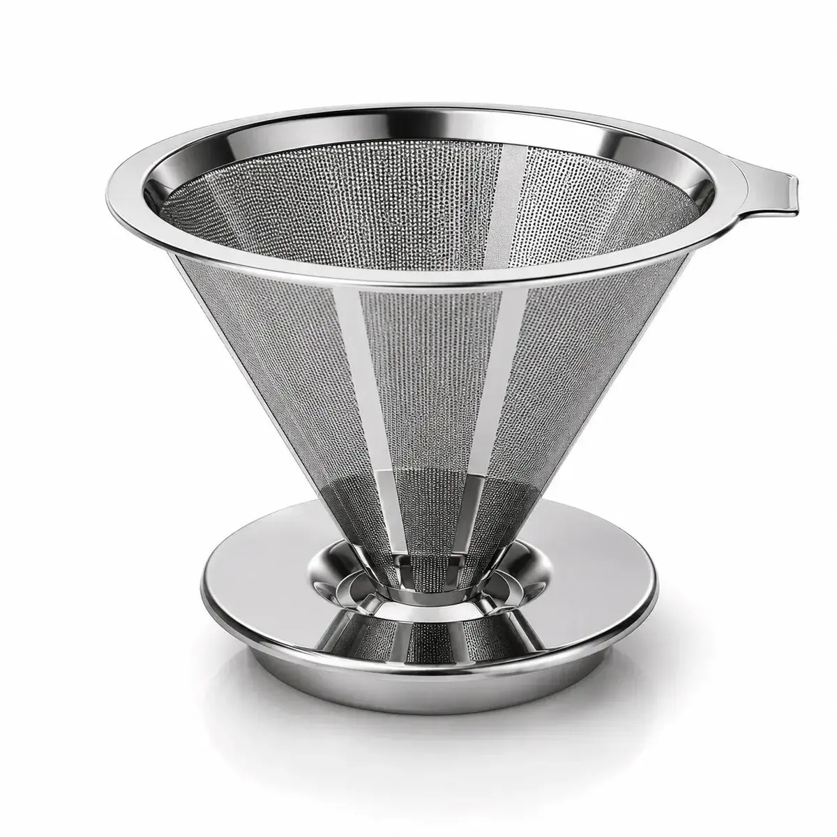 Coador De Café Inox 103 Com Filtro Permanente Reutilizável Aço Inox Premium Durável Fácil De Lavar Passador De Café Grande Sem Papel Para Café Tradicional Gourmet Pétalas Douradas thumbnail 7