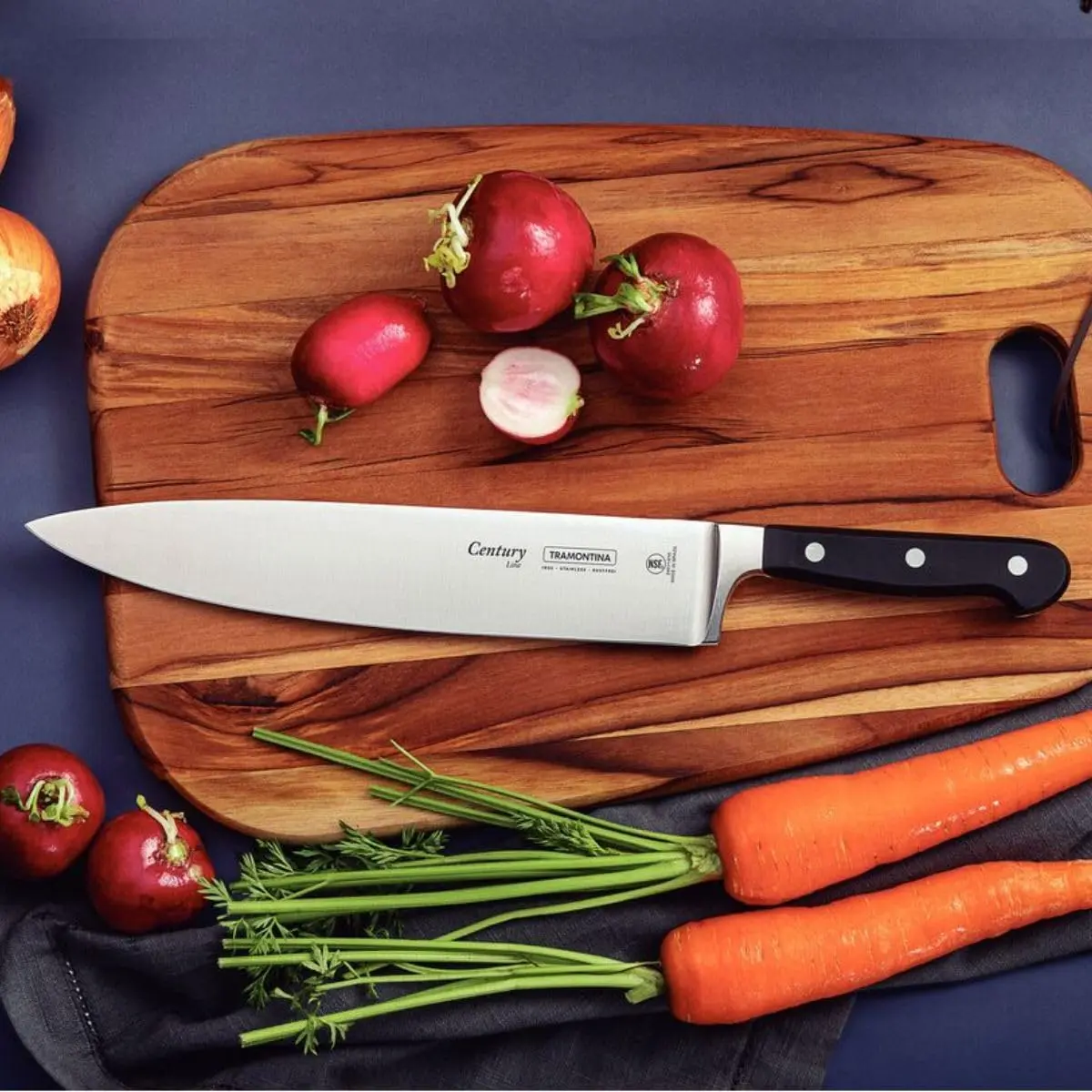 Faca Chef Tramontina Century Com Lâmina Em Aço Inox E Cabo Em Policarbonato E Fibra De Vidro 10" - 1