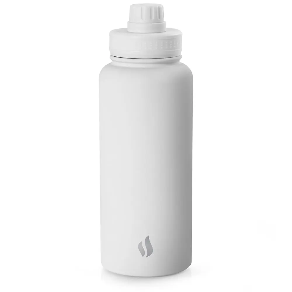 Garrafa Térmica Mayall Dupla Camada Inox com Fechamento por Rosca e Alça 1L Branco Fosco Termopro