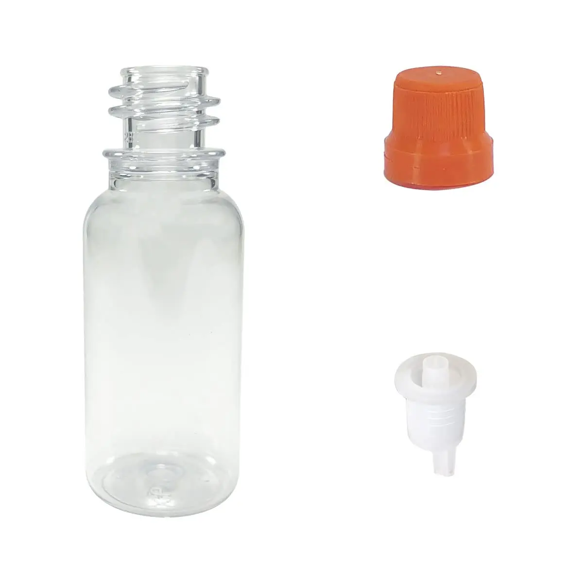 Frasco Em Pet Cristal Com Batoque Gotejador 20ml - 50 Unid. (Laranja) - 1