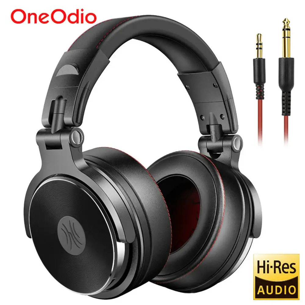 Oneodio estúdio pro dj fone de ouvido sobre a orelha 50mm drivers alta fidelidade com fio fone profissional monitor dj fones com microfone para o telefone