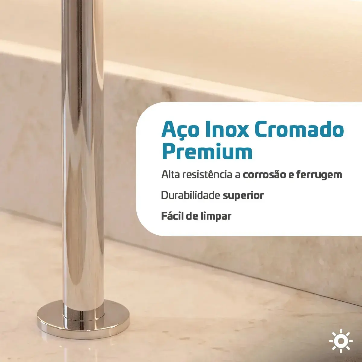 Torneira Banheiro Lavabo Bica Alta Bancada Inox Cromada Link 45° Beltempo thumbnail 3