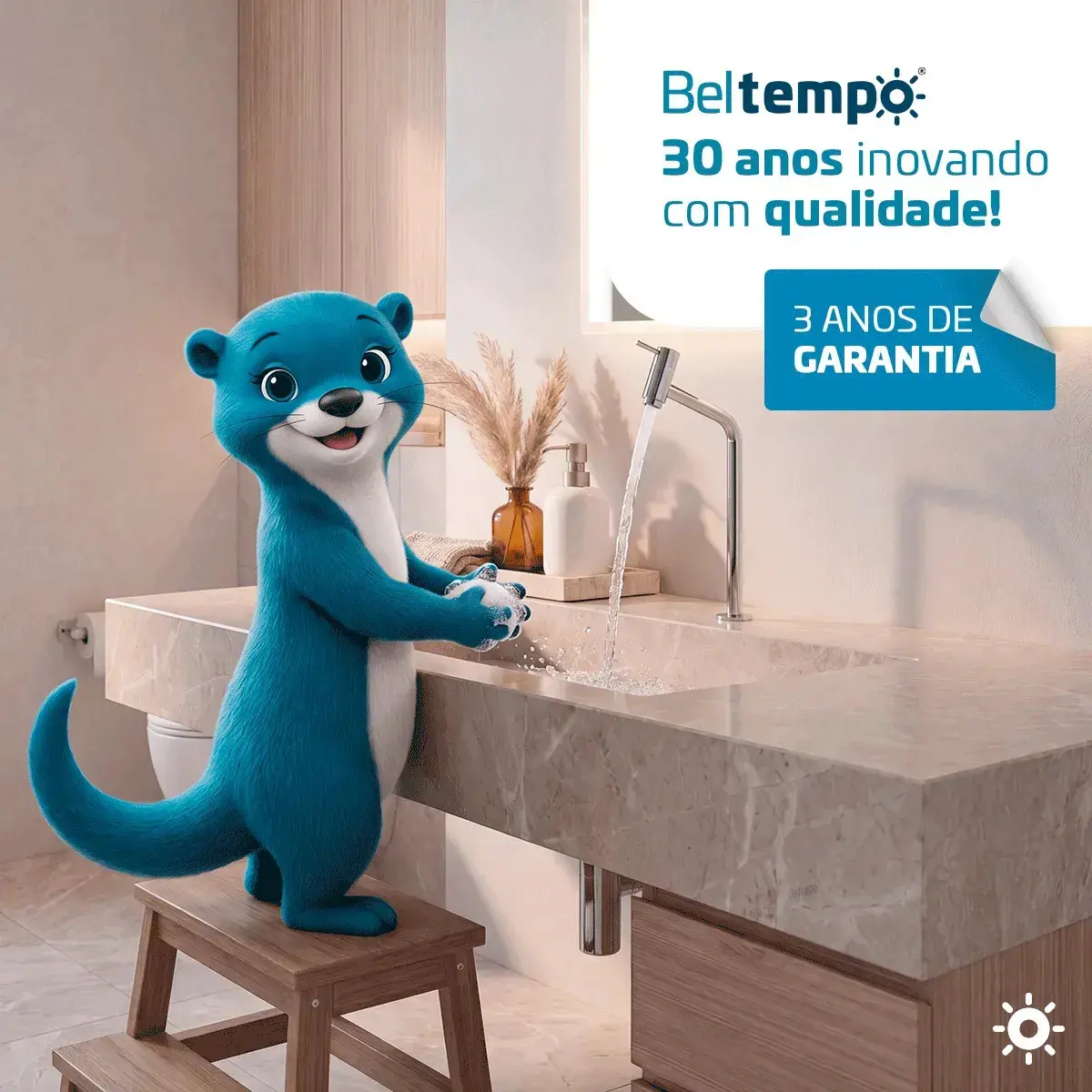 Torneira Banheiro Lavabo Bica Alta Bancada Inox Cromada Link 45° Beltempo thumbnail 9