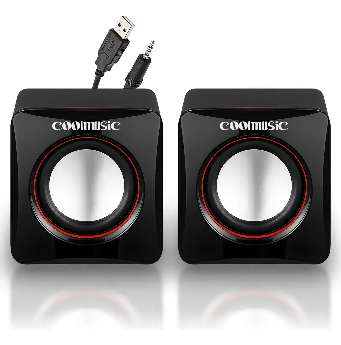 Caixa Caixinha De Som Potente Pc Notebook Subwoofer Para Computador 6w Usb P2 Alto Falante De Mesa Coolmusic