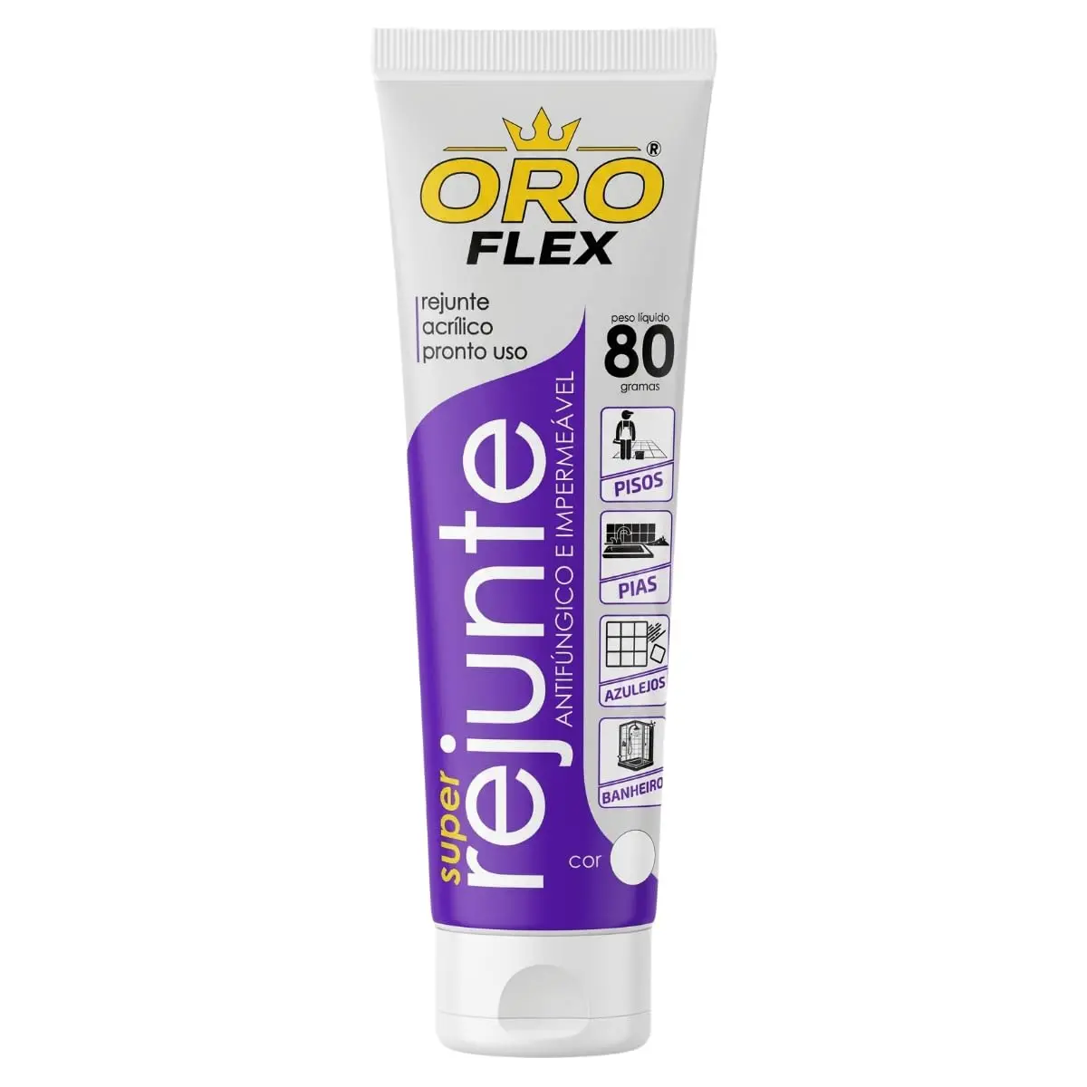 REJUNTE OROFLEX 80G PRETO | Azulejos, Pisos, Rejuntamento, Banheiros, sem cheiro, secagem rápida, cozinhas, extra forte - 1