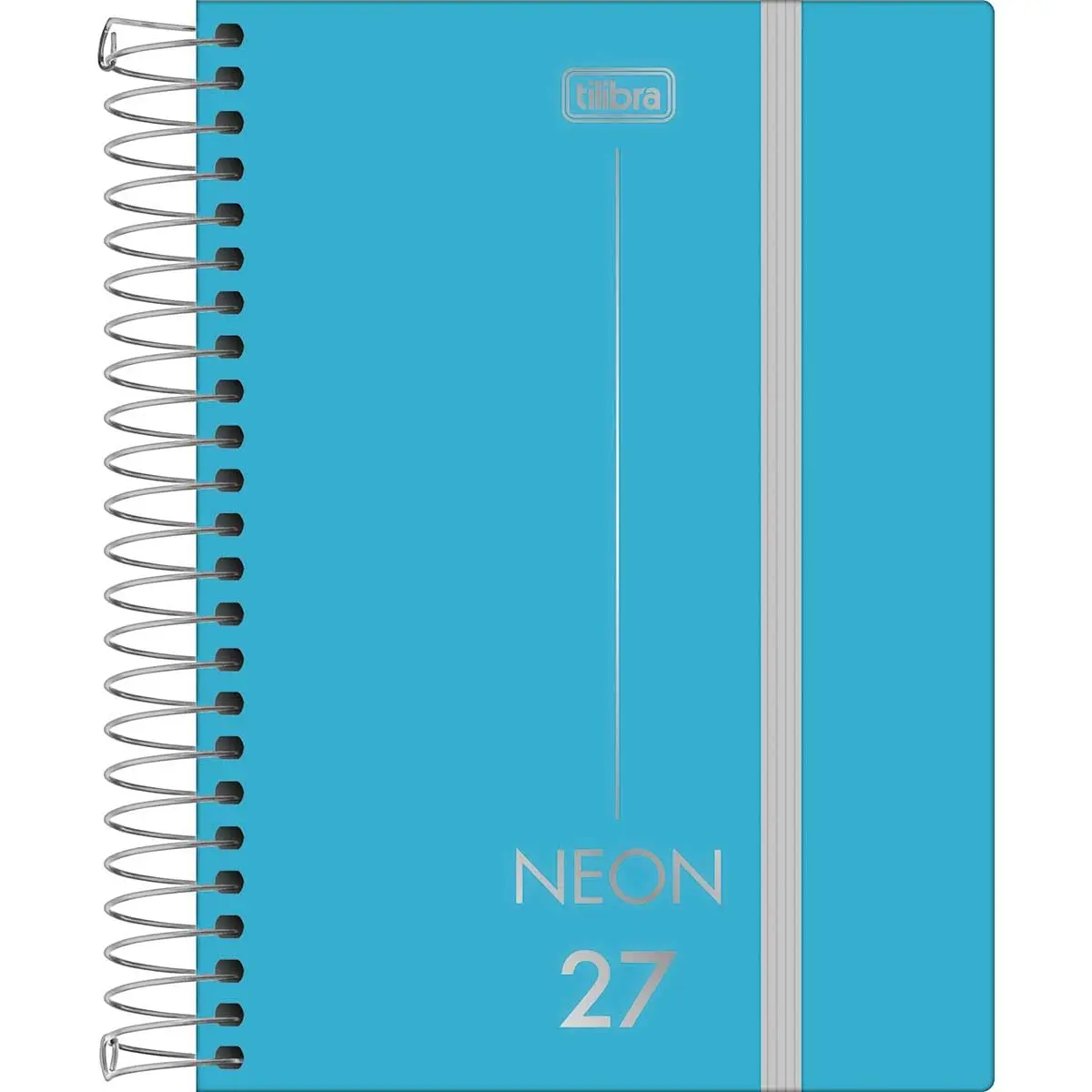 Tilibra - Agenda Costurada Diária 11,7x 16,4 cm Neon 2027 - Azul