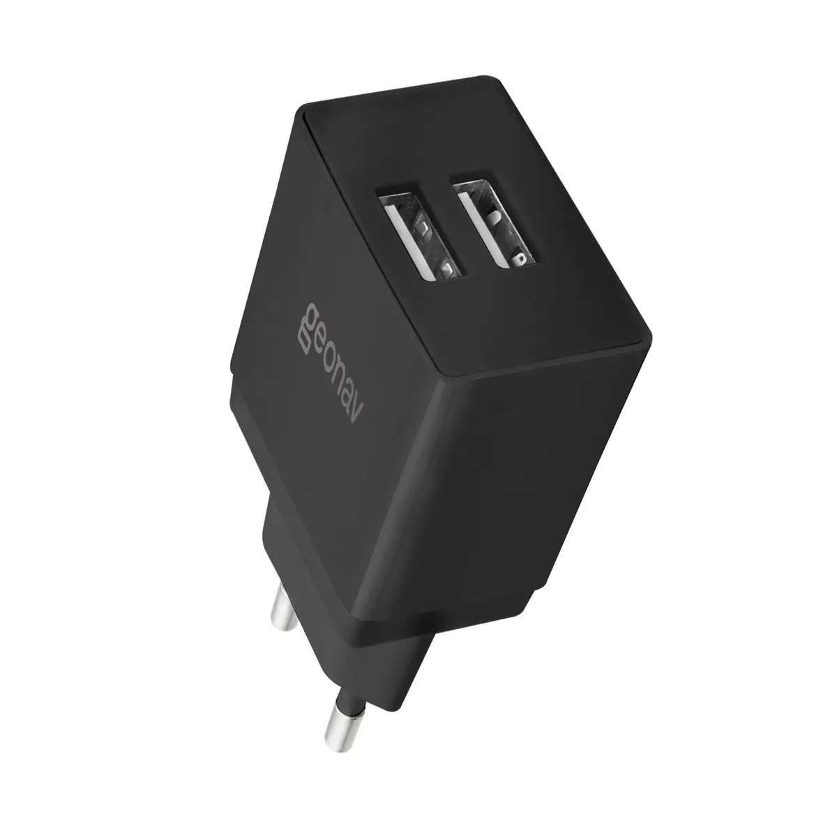 Geonav Carregador de Parede universal 2.1A, 2 portas USB, Bivolt, 10W, ESACB2, Preto
