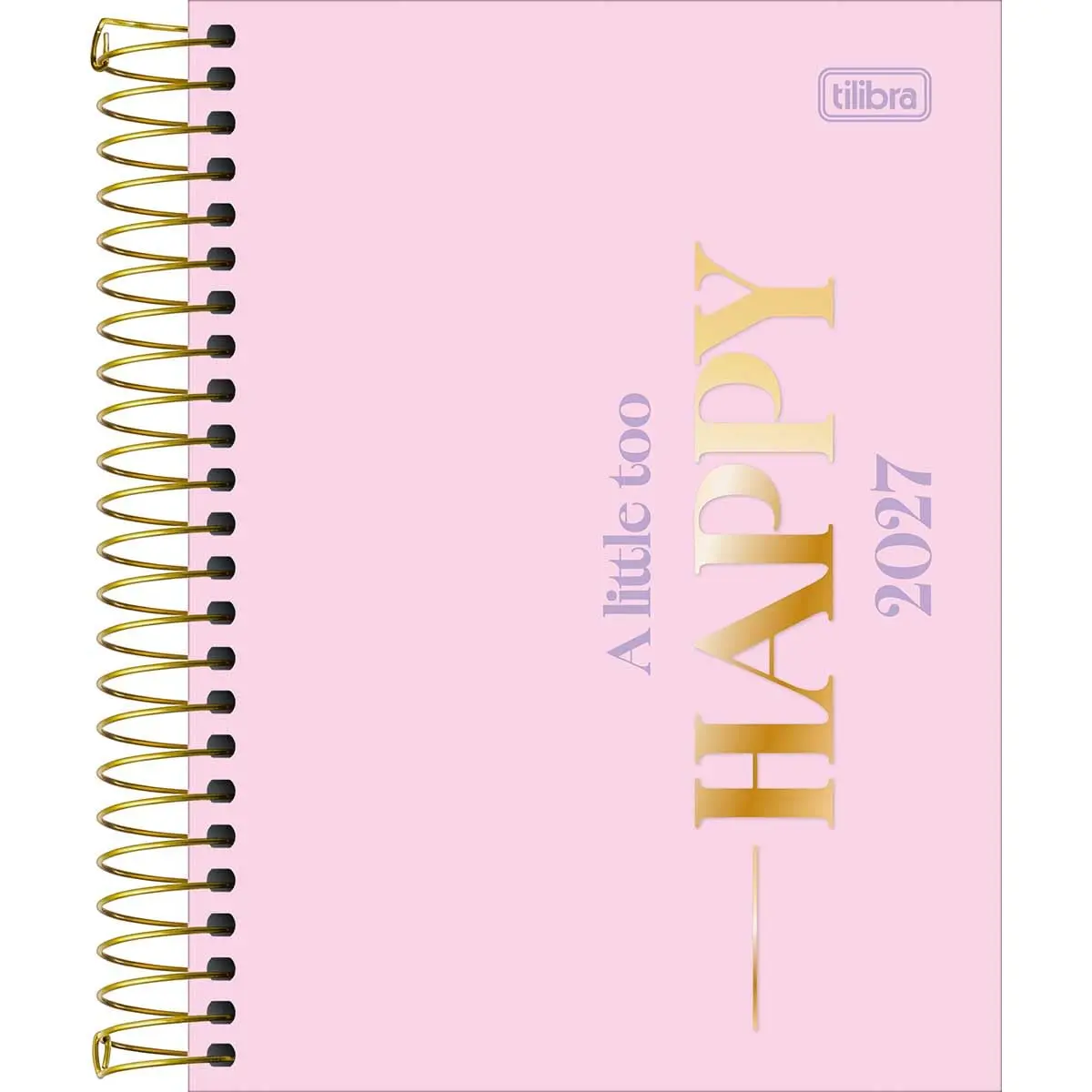 Tilibra - Agenda Espiral Diária 11,7 x 16,4 cm Happy 2027 - Rosa - 1