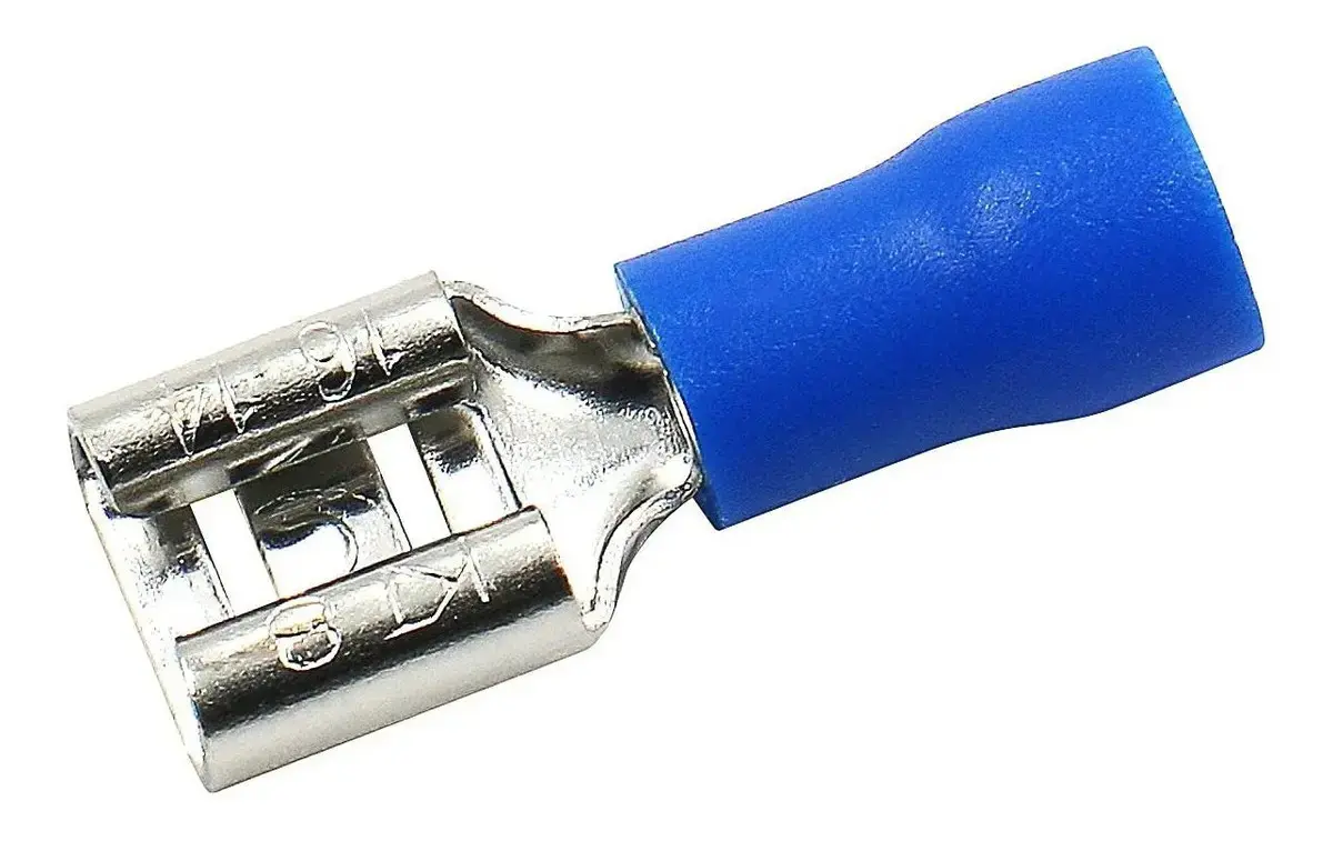 100un Terminal Fêmea Faston Pré-isolado 1,5mm A 2,5mm Azul - 1