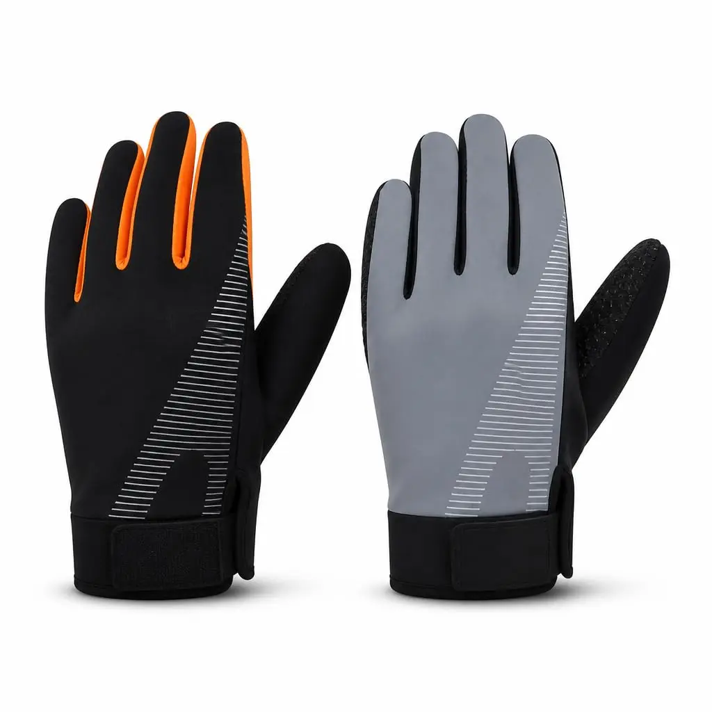 Luva Smart Grip Esportiva Touch Screen para Moto, Ciclismo, Corrida | Térmica com Forro Quente, Grip Antiderrapante, Zíper Ajustável, Proteção Vento e Umidade - 1
