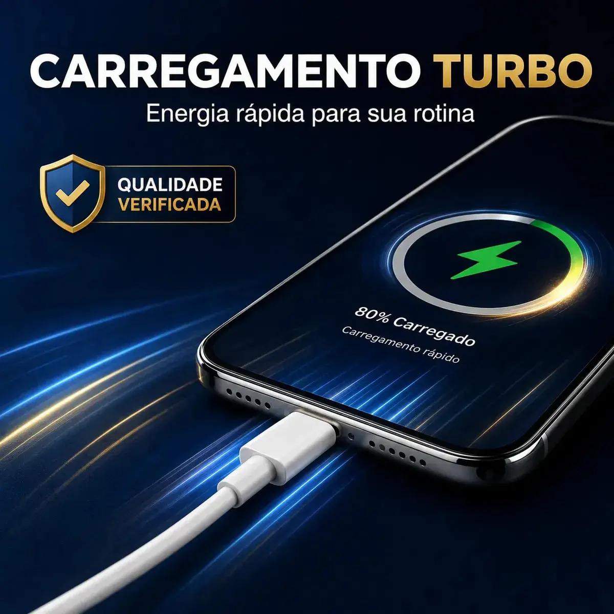 Cabo Carregador Turbo Usb 2 Metros Compatível Com iPhone 6 7 8 X Xr Xs 11 12 13 14 Pro Max iPad E iPod Ultra Resistente Design Clássico Carregamento Rápido Sincronização De Dados Eletric Teck thumbnail 3