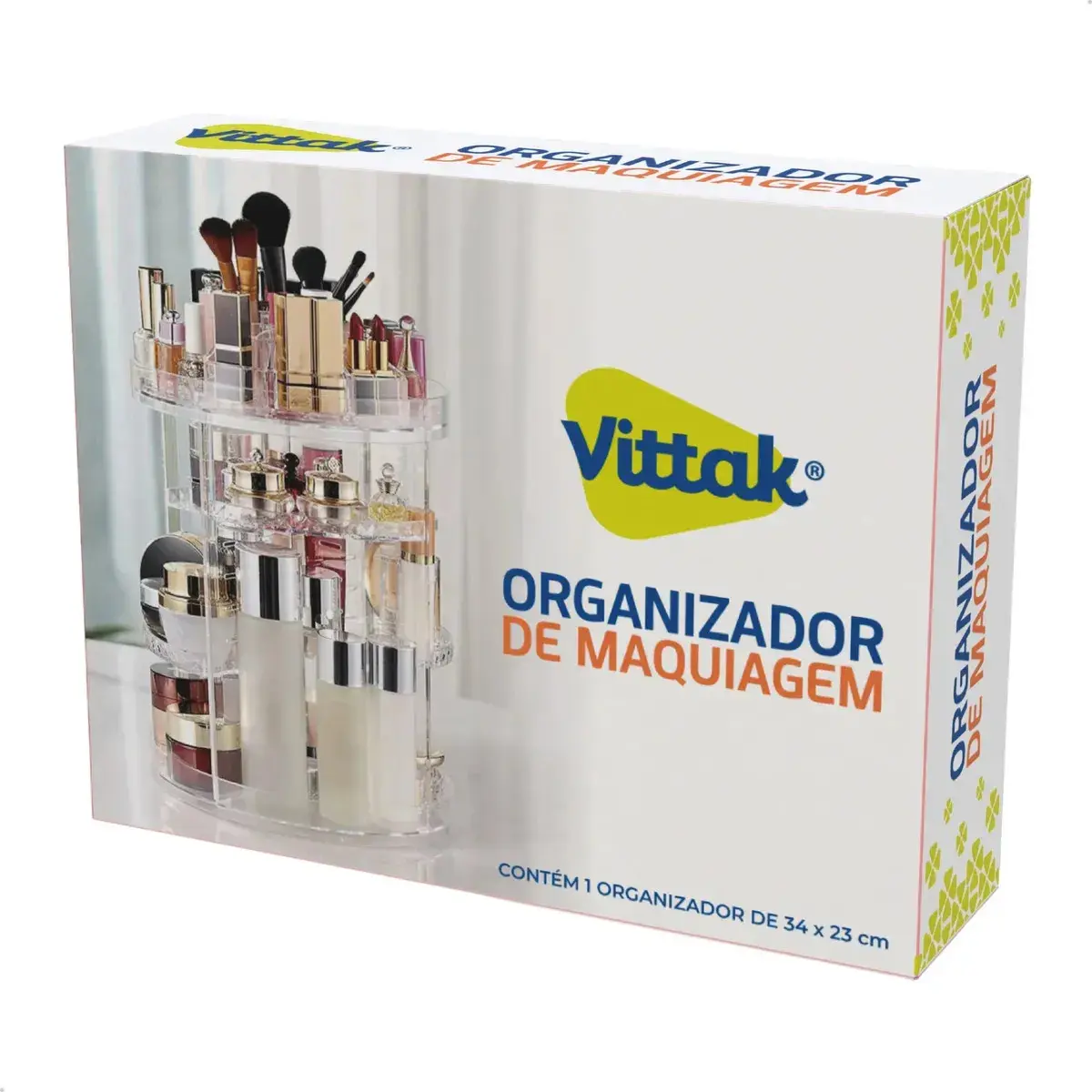 Vittak Organizador Maquiagem Cosméticos Batom Acrílico Giratório 360º Ajustável thumbnail 4