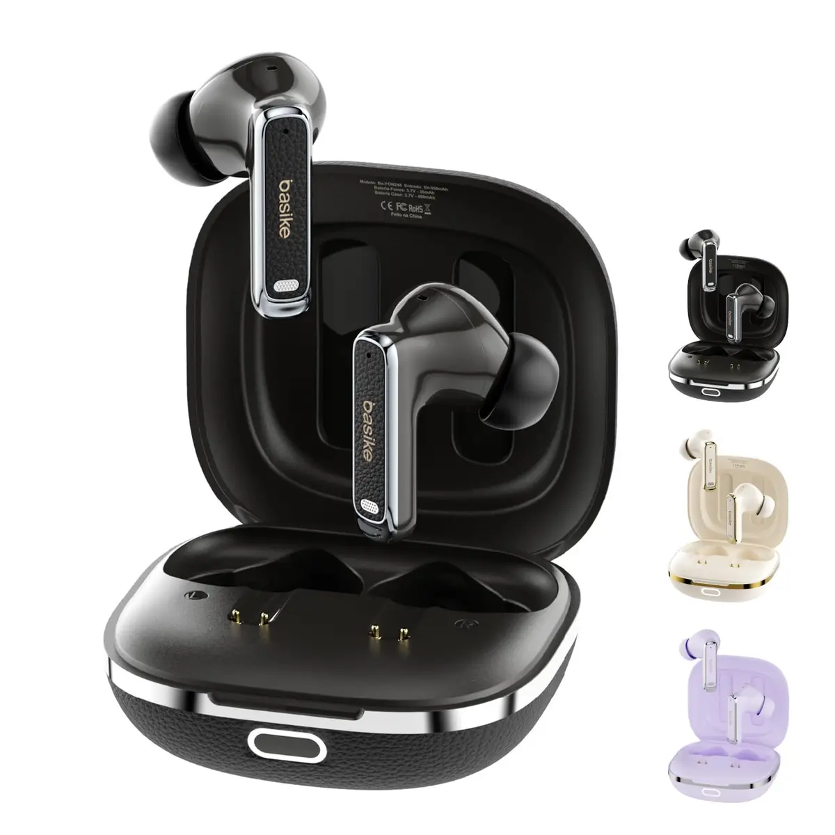 Basike F1 Fone de Ouvido Sem Fio, Bluetooth 5.4 Com ANC-Cancelamento De Ruído Ativo, ENC-Cancelamento de Ruído em Chamadas, 40Horas de Reprodução, Ajuste Confortável, Baixa Latência (Preto)