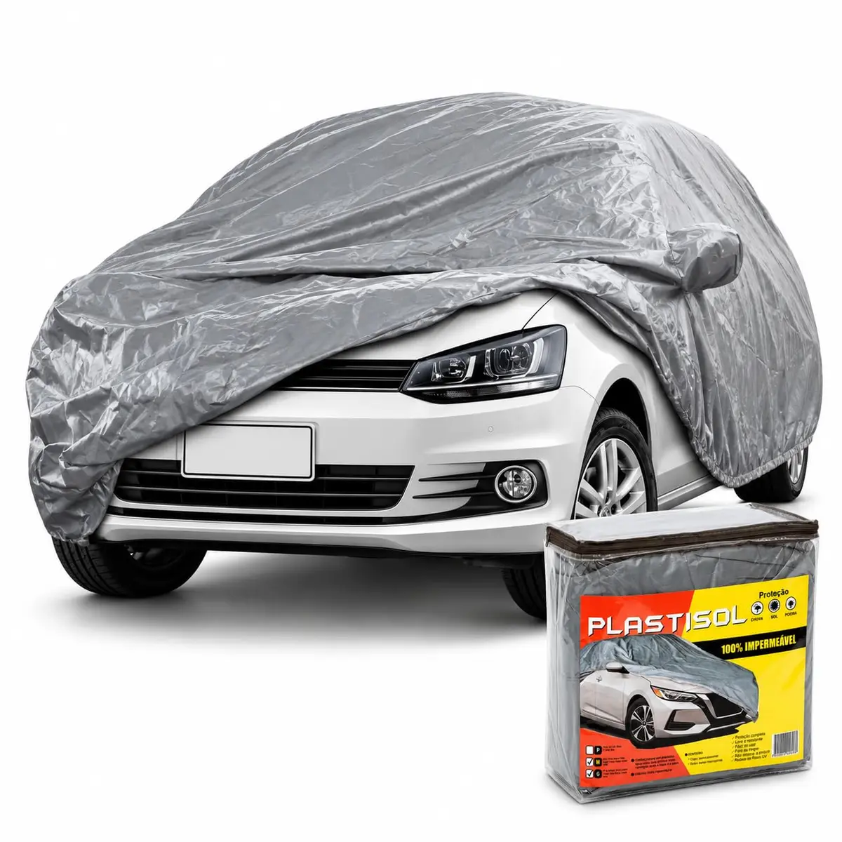 Capa Veicular Plastsol Segurança e Proteção Completa para Carros Impermeável e Resistente (M) - 1