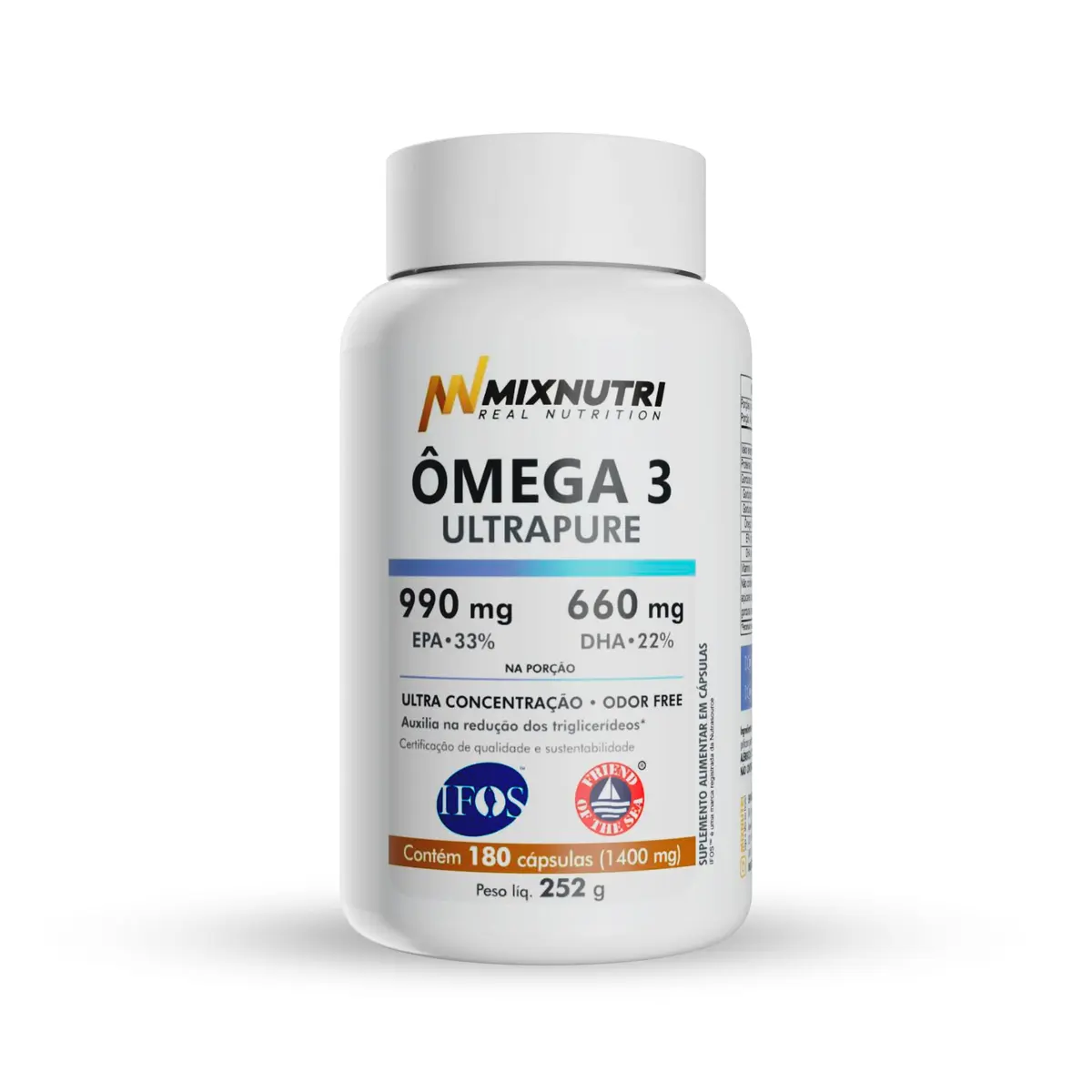 OMEGA 3 ULTRAPURE MIXNUTRI - 180 CÁPS | Pote
