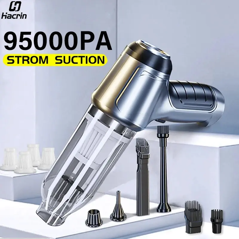 Portátil sem fio Handheld Car Aspirador de pó, poderoso ventilador para casa, forte sucção, 95000PA - 1