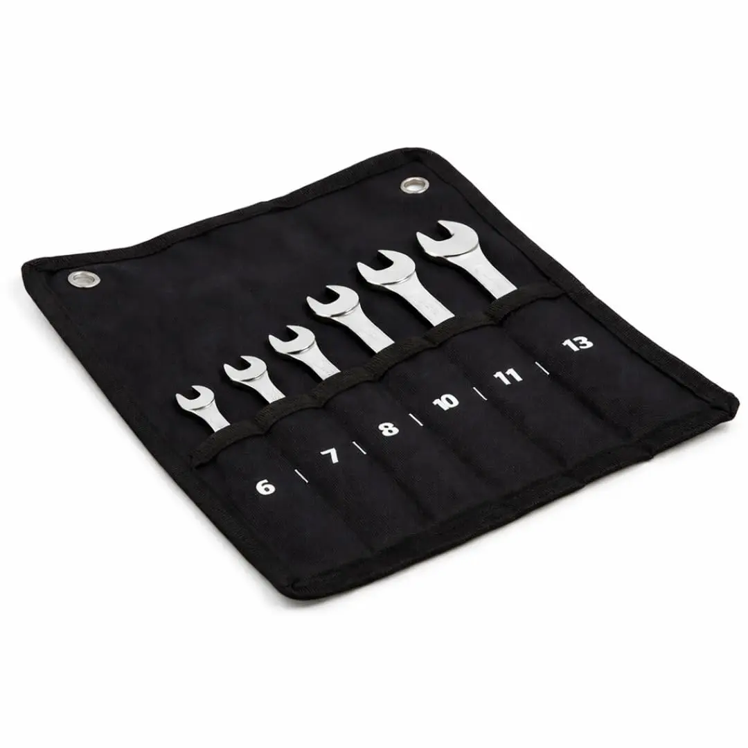 Kit de Chaves Combinadas em Aço com 6 Peças com Estojo Organizador Dobrável Compacto e Funcional