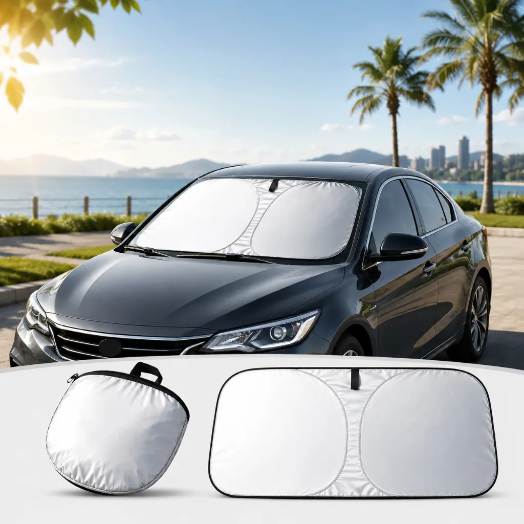 Protetor Solar Para-brisa Carro Quebra Sol Retrátil Dobrável UV Painel Universal Guarda Sol - 1