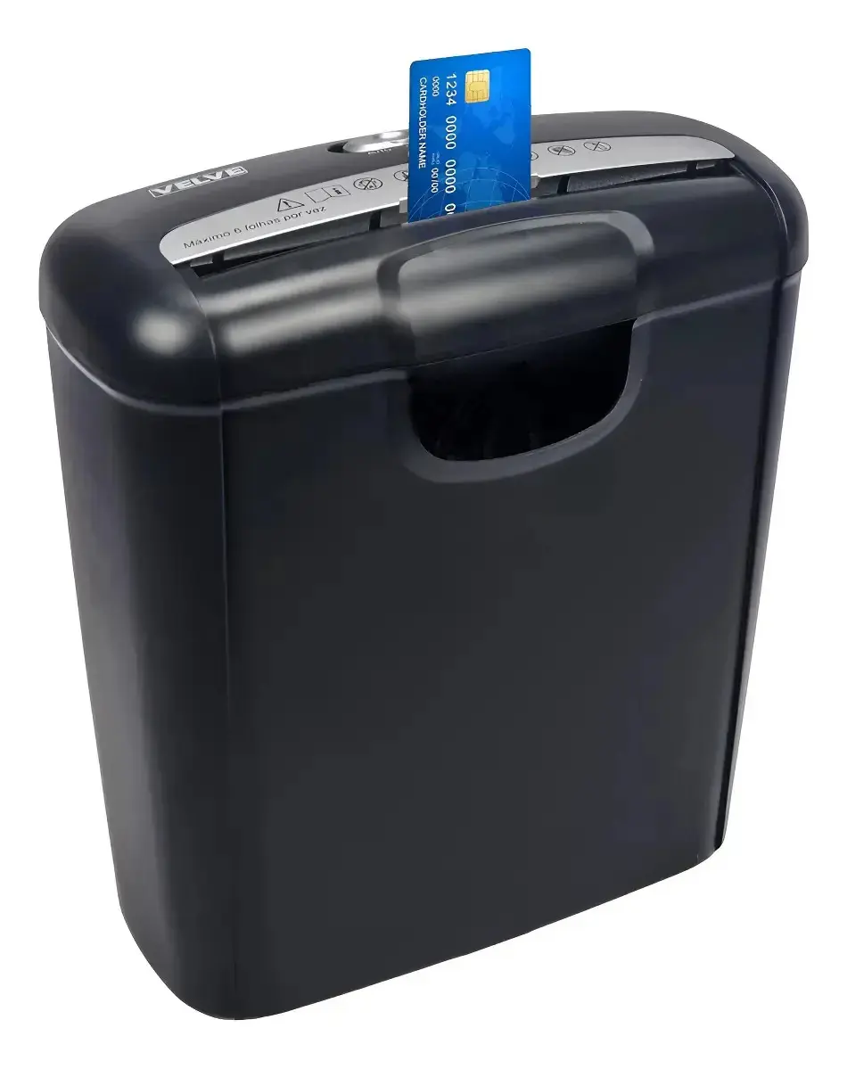 Fragmentadora Trituradora 6 Folhas de Papel e Cartão Velve Fr2
