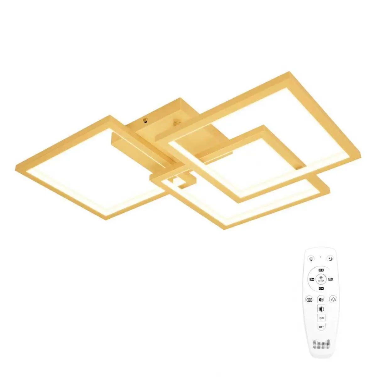 Luminária de Teto LED Dourada, Regulável, 3000K-6000K | Estética Moderna, Visual Contemporâneo para A Decoração de Interiores - 1