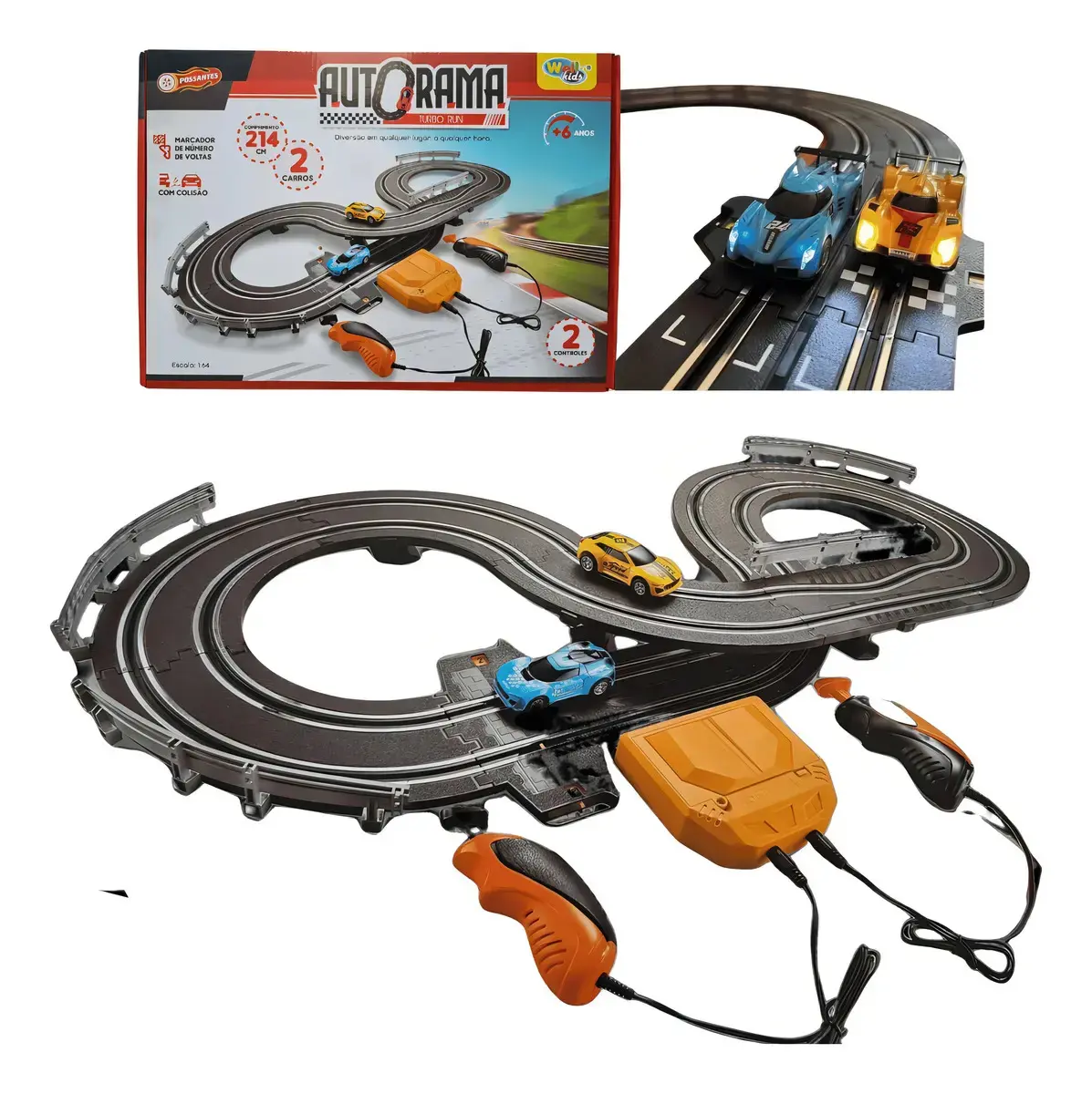 Auto Pista Autorama Turbo Run Corrida 2 Controles E 2 Carros Well Kids