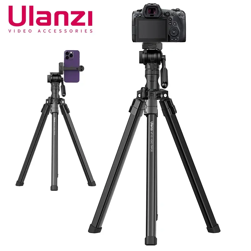Ulanzi MT-65 tripé de alumínio profissional horizontal para câmera celular max 1.76m tripés bluetooth para canon nikon sony - 1