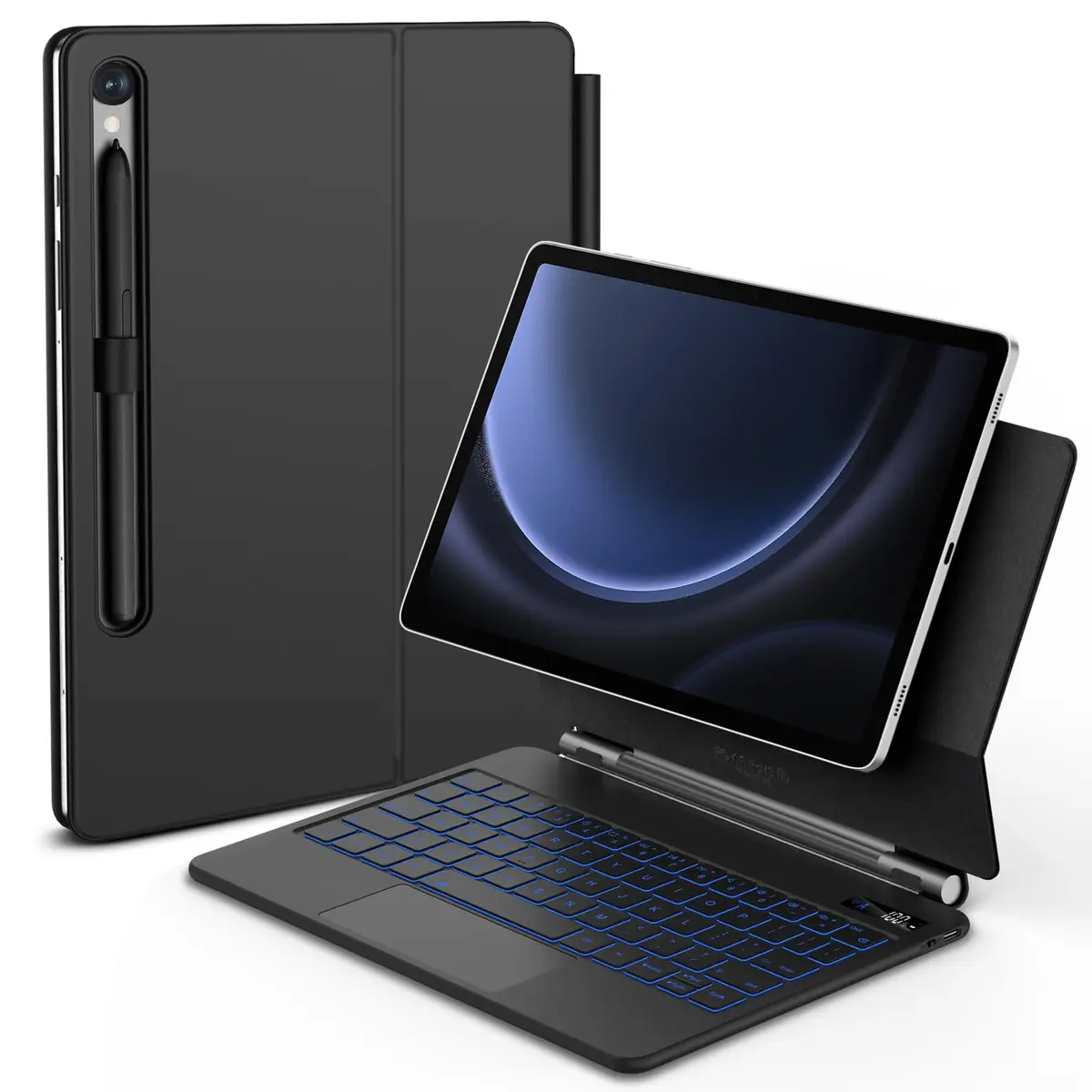 BETTDOW Capa com Teclado e Trackpad para Samsung Galaxy Tab S10 FE Plus 13.1 Inch 2025, Tab S10 FE+ de 13.1 polegadas SM-X620, SM-X626, SM-X626B,Teclado com LCD Display