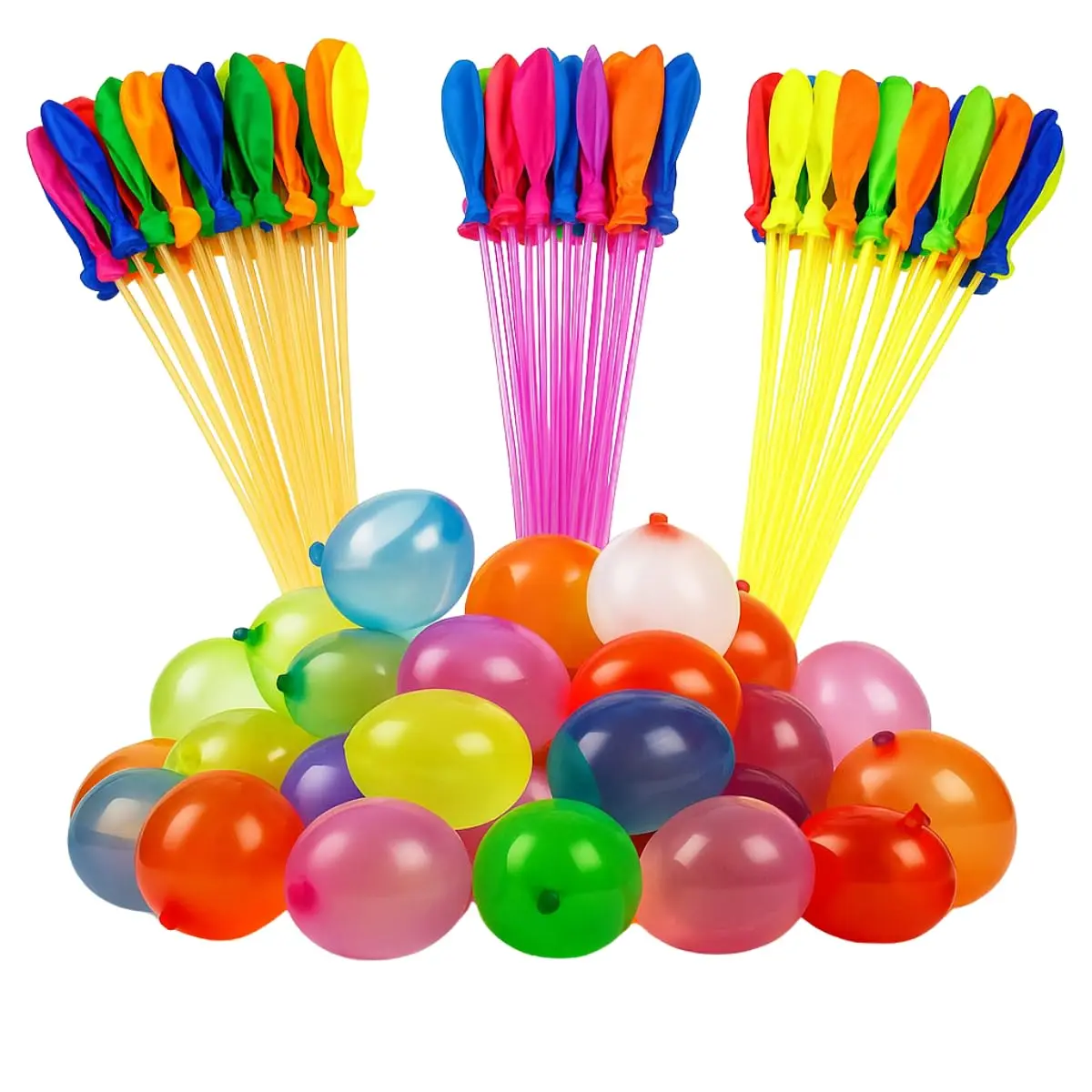 Kit 222 Balões D'Água Coloridos com 2 Adaptadores Festa Verão | Sistema de enchimento rápido, enche vários balões ao mesmo tempo