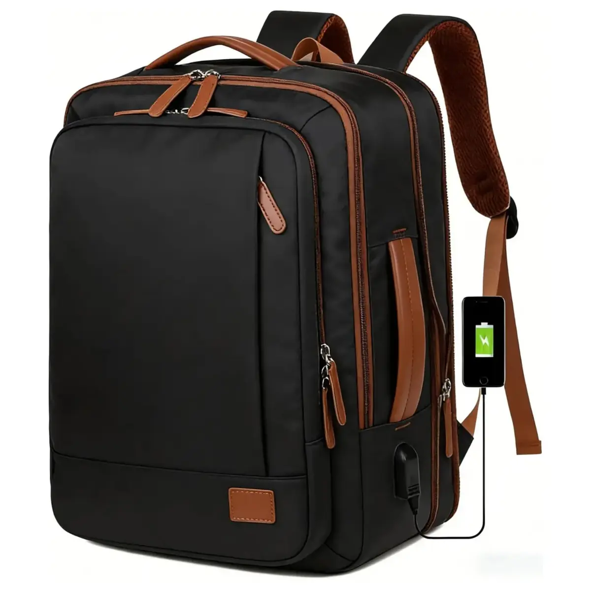 Mochila Viagem Avião Expansível Impermeável Resistente Grande Capacidade | Bagagem de Mão Cabe Laptop Notebook Tem Saída USB Cabe em Baixo do Assento do Avião