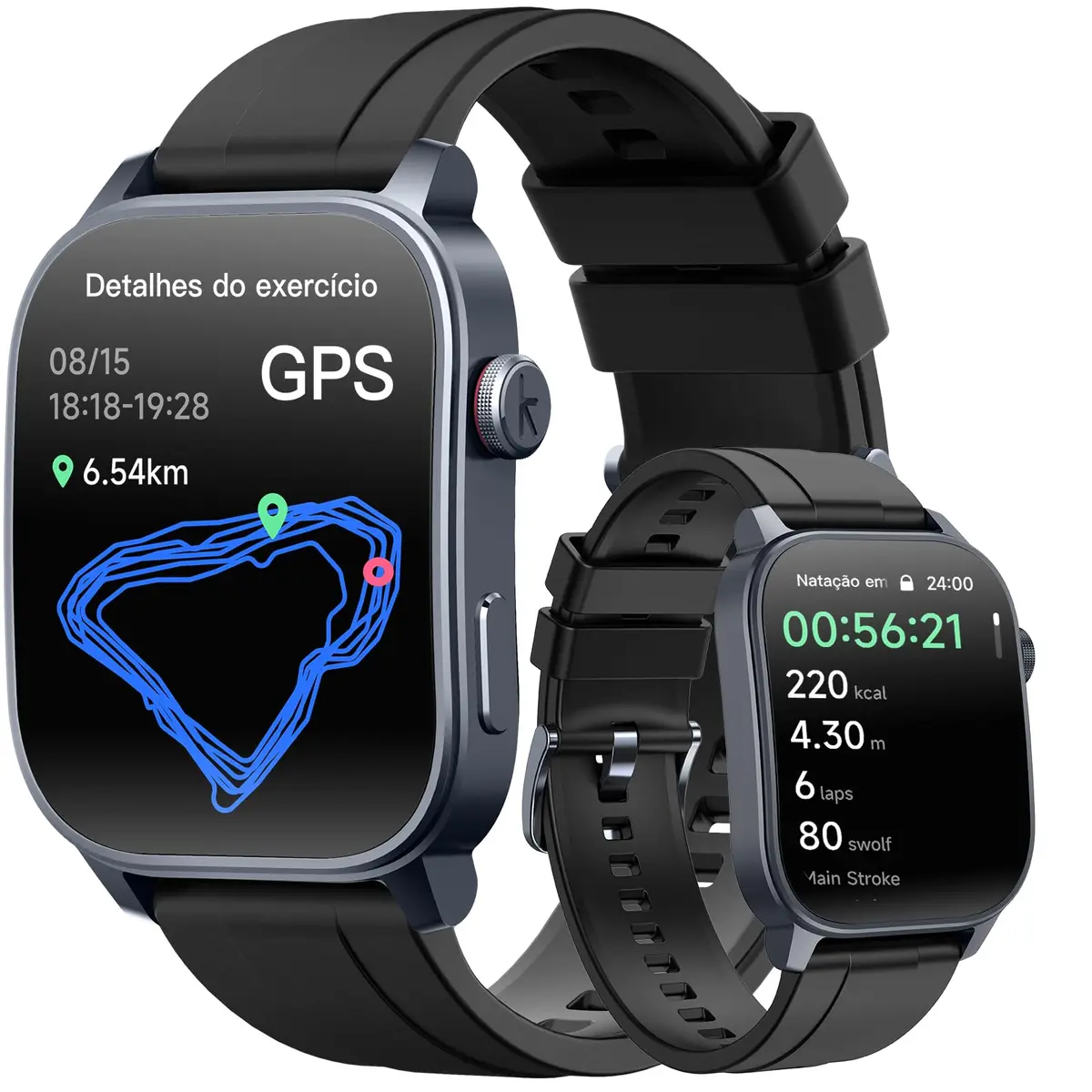 Smartwatch Kieslect KS 3 com Tela AMOLED de 2,1", GPS Integrado, Bateria 400mAh até 15 Dias, Mais de 150 Modos Esportivos, Chamadas Bluetooth, AOD e 5ATM