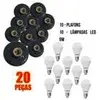Kit 10 Plafons Pretos c/ 10 Lâmpadas LED 9W Fria - 1