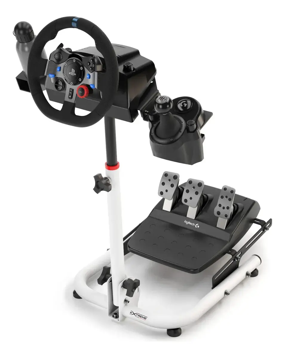 Suporte Volante SPRO Extreme Simracing Branco Compatível Logitech G29 G920 G923 Fanatec Simagic Thrustmaster Simulador Corrida