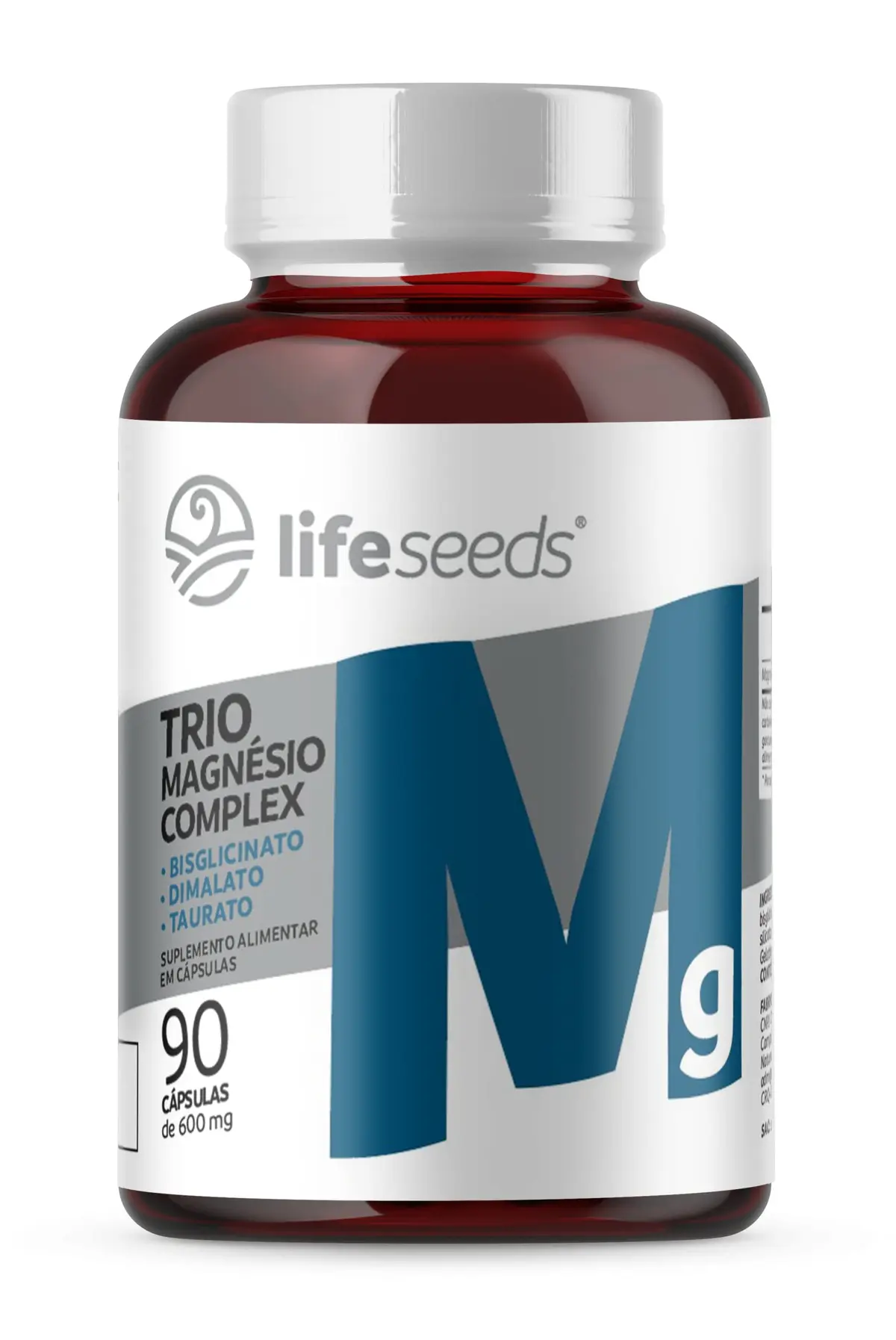 Suplemento de Magnésio em Cápsulas Life Seeds, 350mg, 90 Cápsulas | Bisglicinato, Dimalato e Taurato, Alta Concentração